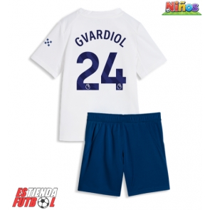 Manchester City Josko Gvardiol #24 Tercera Equipación Niños 2026-27 Manga Corta (+ Pantalones cortos)